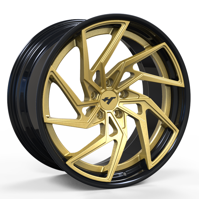 18-24 inch Black + Gold Face forged and coutom wheel rim