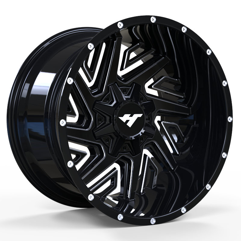 20X10 inch Black Machine Face wheel rim