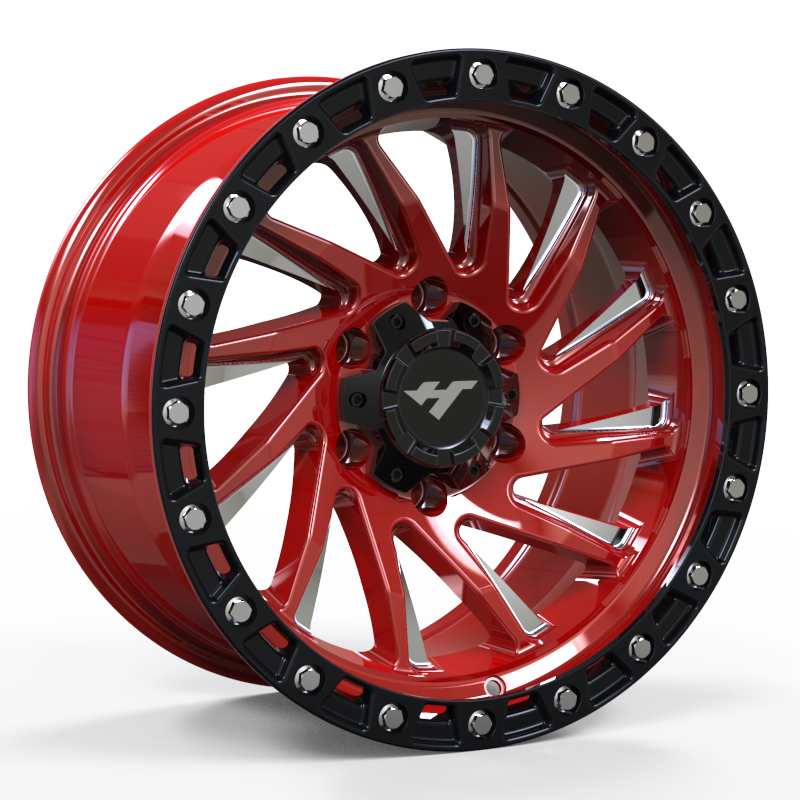 17X8.0 inch red & black wheel rim