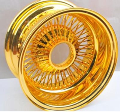17X8.0 inch gold wire wheel rim