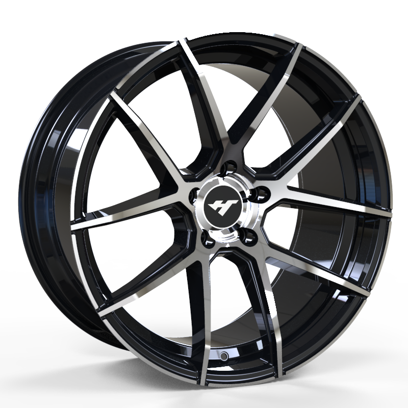 20X9.0 inch black / machine face wheel rim
